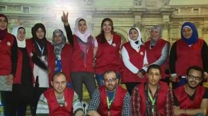 ندى مع فريق الطواريء السورية في مصر