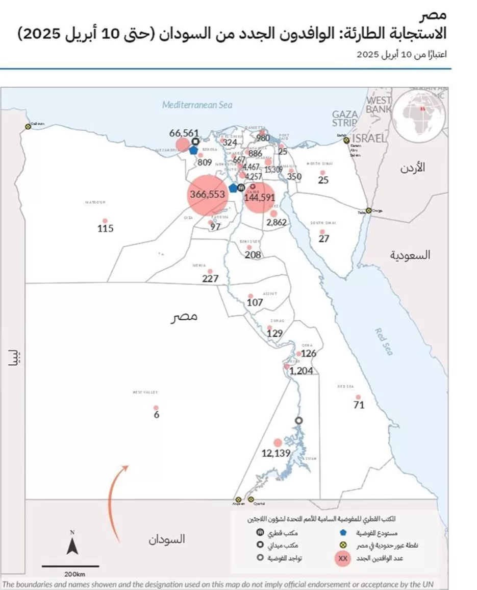 الاستجابة الطارئة - الوافدون الجدد من السودان - المفوضية السامية للأمم المتحدة لشؤون اللاجئين