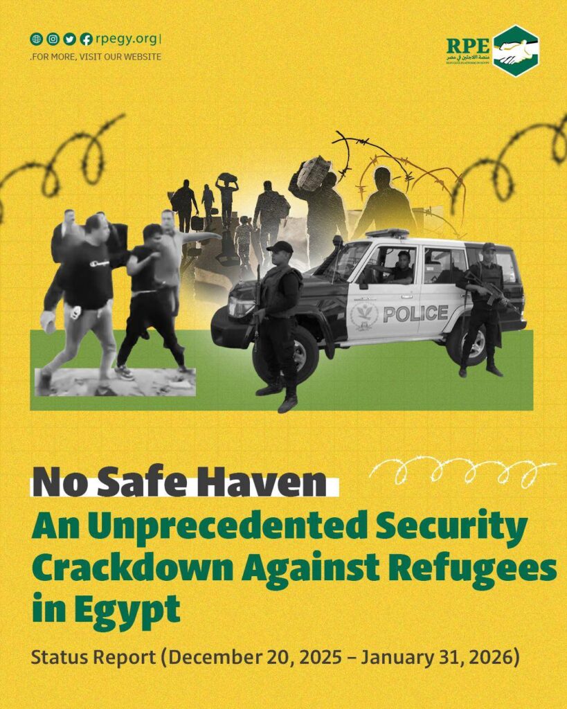 No Safe Haven.. Unprecedented Security Crackdown Against Forcibly Displaced People Residing in Egypt.. Status Report for the Duration of December 20th, 2025 to January 31st, 2026